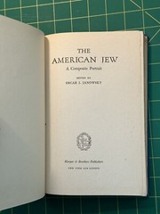 The American Jew: A Composite Portrait by Oscar I. Janowsky