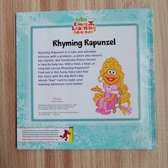 Sesame Street Elmo’s Learning Adventure Book 7 Hardcover Rhyming Rapunzel VTG