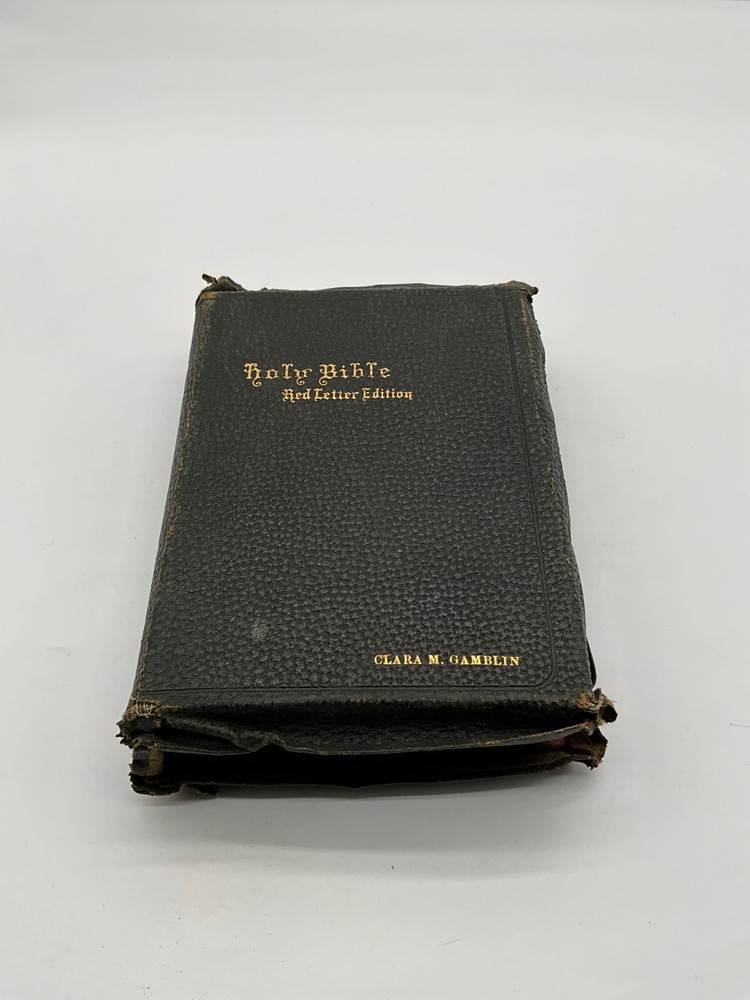 Holy Bible Red Letter Edition With The Words of Jesus Clara M Gamblin 1985 BK