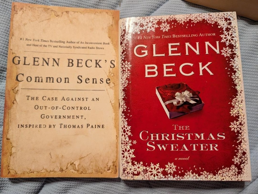 Lot of 2 Glenn Back books The Christmas Sweater, Common Sense