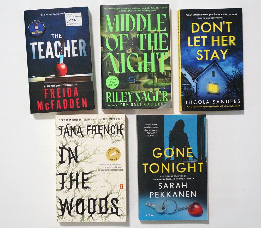 Thriller Book Lot 5 Mystery Freida McFadden Teacher Riley Sager Tana French PB