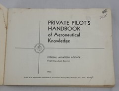 Vtg 1965 Private Pilots Handbook AC 61-23 Aeronautical Knowledge 174 Pages