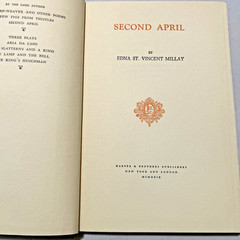 Second April (1929) ~ Edna St. Vincent Millay ~ Hardcover