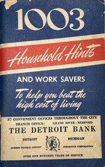 The Detroit Bank Vintage 1950s 1003 Household Hints Booklet Bank Promo