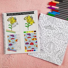 Adult Coloring Book with Cacti Butterflies Flowers and Mandalas for Relaxation