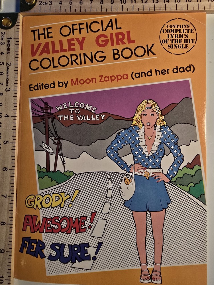 The Official Valley Girl Coloring Book (1982) Moon Zappa and Dad Frank Zappa