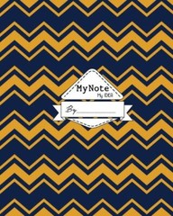 My Note My Idea: 8 X 10, 110 Pages: Boho Pattern Blue Yellow