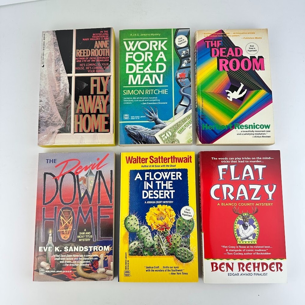 Lot of 6 Paperback Mystery Novels Multiple Titles & Authors