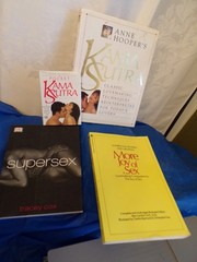 Lot of 4 Sex How-To Topic Hard & Soft Cover Books: Kama Sutra/SuperSex/Joy of S