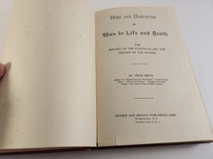 Here and Hereafter or Man In Life and Death, Uriah Smith – HC 1897 Rare Antique