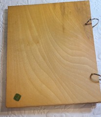 Vintage 1940s „HIM” Book” Wooden Cover Boards 14 Clean Pages Signed VG Japan