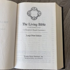 The Living Bible Large Print Edition Red Letter Holy Spiritual Book