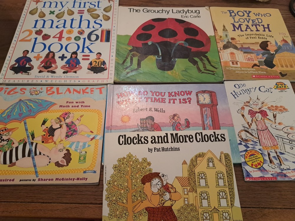 Lot of 7 Math Educational 1st 2nd 3rd Grade Children’s Story Books homeschool
