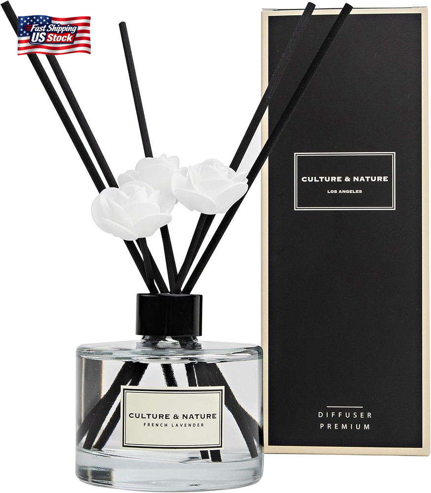 CULTURE & NATURE Reed Diffuser Set 6.7Oz (200Ml) French Lavender Scented Diffuse
