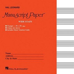 Wide Staff Manuscript Paper (Red Cover)