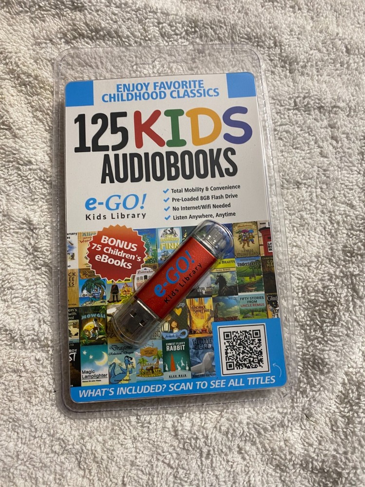 E-Go Library 125 Books Kids Audio Classics on USB Flash Drive