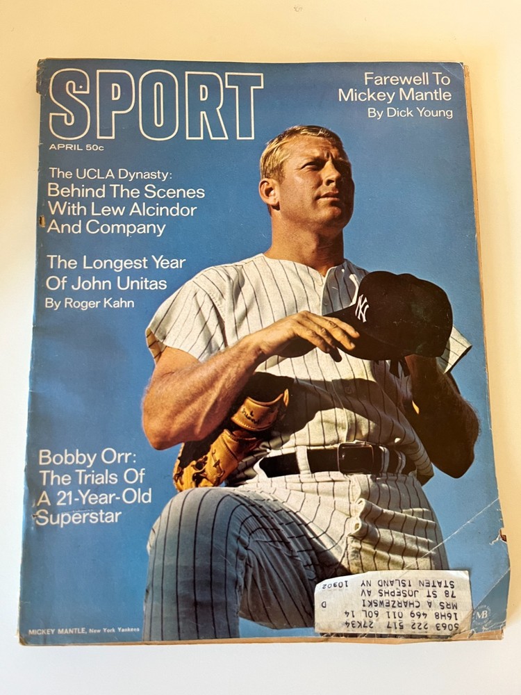 Vintage April 1969 Sport Magazine Mickey Mantle Cover