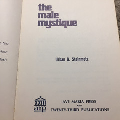 The Male Mystique Urban G Steinmetz 1970 Ave Maria Press Marriage Expectations