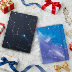 ​B5 Notebook with Colored Space Art Pages, 160 Blank Pages for Writing, Unique D