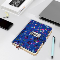 Diary with Lock for Women A5 PU Leather Journal 240 Pages Password Multicolor
