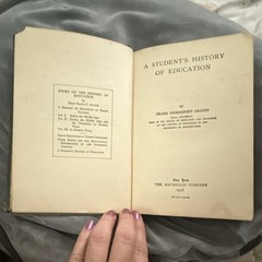 Antique Book „A Student’s History of Education” 1926 HC Inscribed