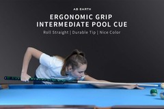 58″ Pool Cue/Pool Stick Ergonomic Design Hardwood Canadian Maple 20oz, Green