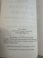 The Peculiar Institution: Slavery in the Ante-Bellum South, Kenneth M. Stampp