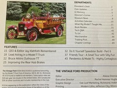 The Vintage Ford January/February 2021 Vol 56 No. 1 Paperback