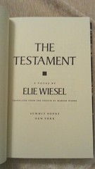 The Testament by Elie Wiesel Vintage 1981 HCDJ 1st Amer. Ed 1st Printing
