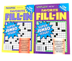 NEW Lot of 6 Dell Penny Press Fill In FAVORITE Super Jumbo Issue Puzzle Books