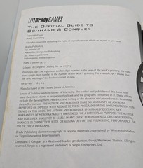Brady Games Official Guide To Command & Conquer Strategy Guide 1995 SEE DESC