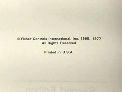 Fisher Control Valve Handbook Second Edition 210 Pages. See Pics & Description