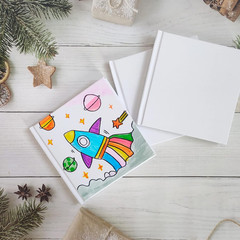 12 Pack White Hardcover Blank 5X5 Inch, Hardcover Blank for Students to Write