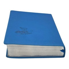 Hands-On Bible -NLT -Leather Like- Blue -Silver Gilded Page Edges -2013