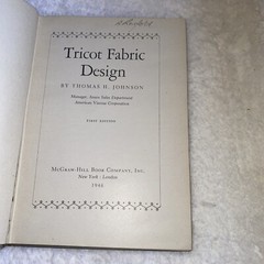Tricot Fabric Design By Thomas Johnson McGraw Hill VTG 1946