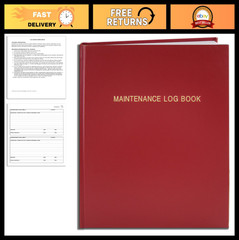 Maintenance Log Book – 120 Pages, 8″x10″, Red Leather Cover, Hardbound Journal
