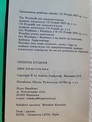 WIEDZMIN OSTATNIE ZYCZENIE Andrzej Sapkowski PB VG **VERY RARE