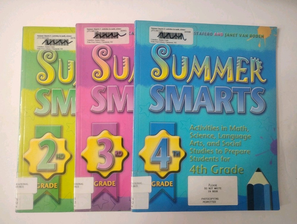 Summer Smarts Workbook Lot Grades 2 3 4 Homeschool Learning Activity Books