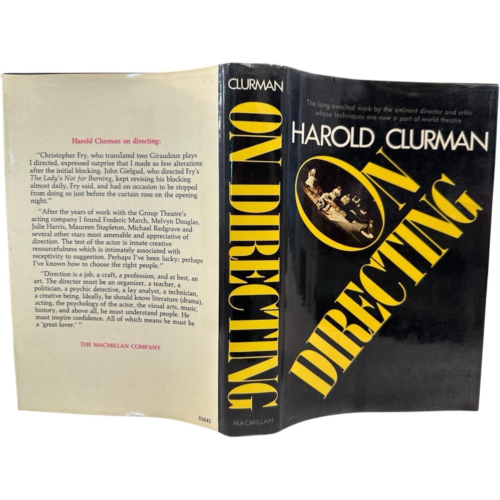 On Directing | Harold Clurman HC 1st Edition Theatre Acting Drama Vintage 1972