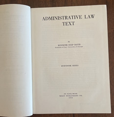 Administrative Law Text, Hornbook Series, Kenneth Culp Davis, HC 1959 Edition!