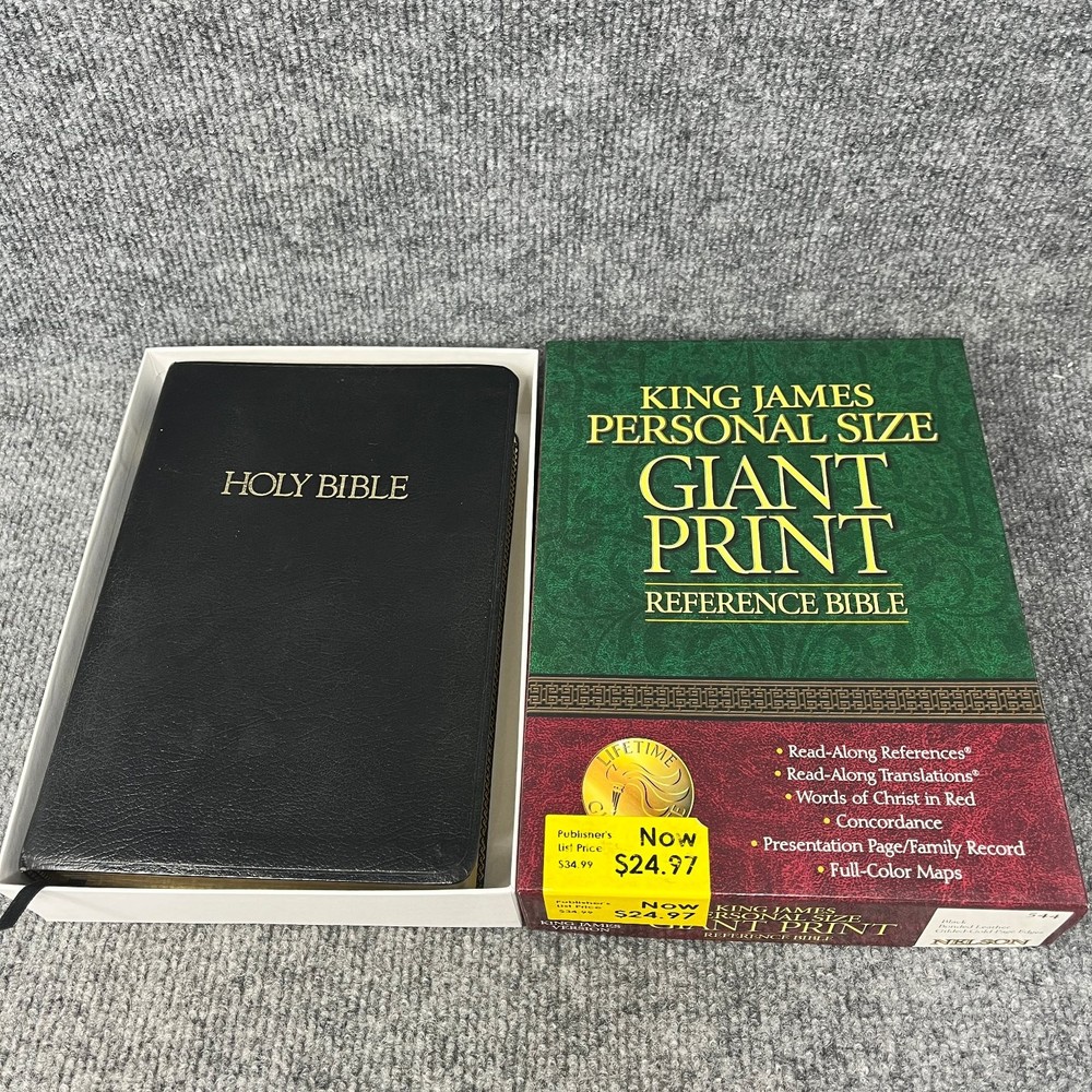 Holy Bible KJV Personal Size Giant Print Reference Bonded Leather Nelson 544