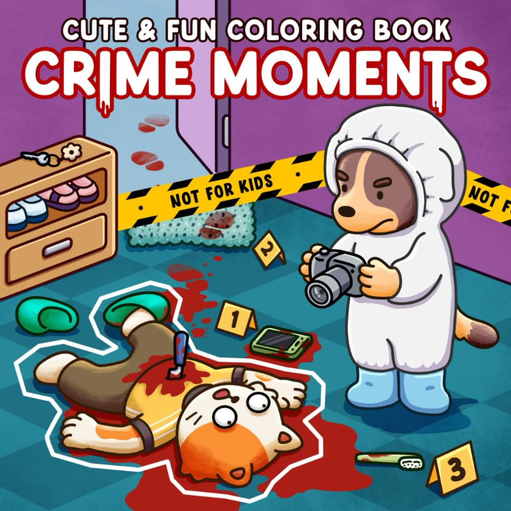 Crime Moments: Adult Coloring Book with Comfy and Creepy Crime Scenes of Animal