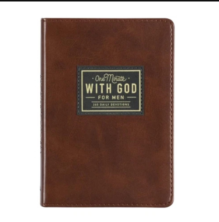 One Minute with God for Men 365 Daily Devotions Brown Faux Leather Gift