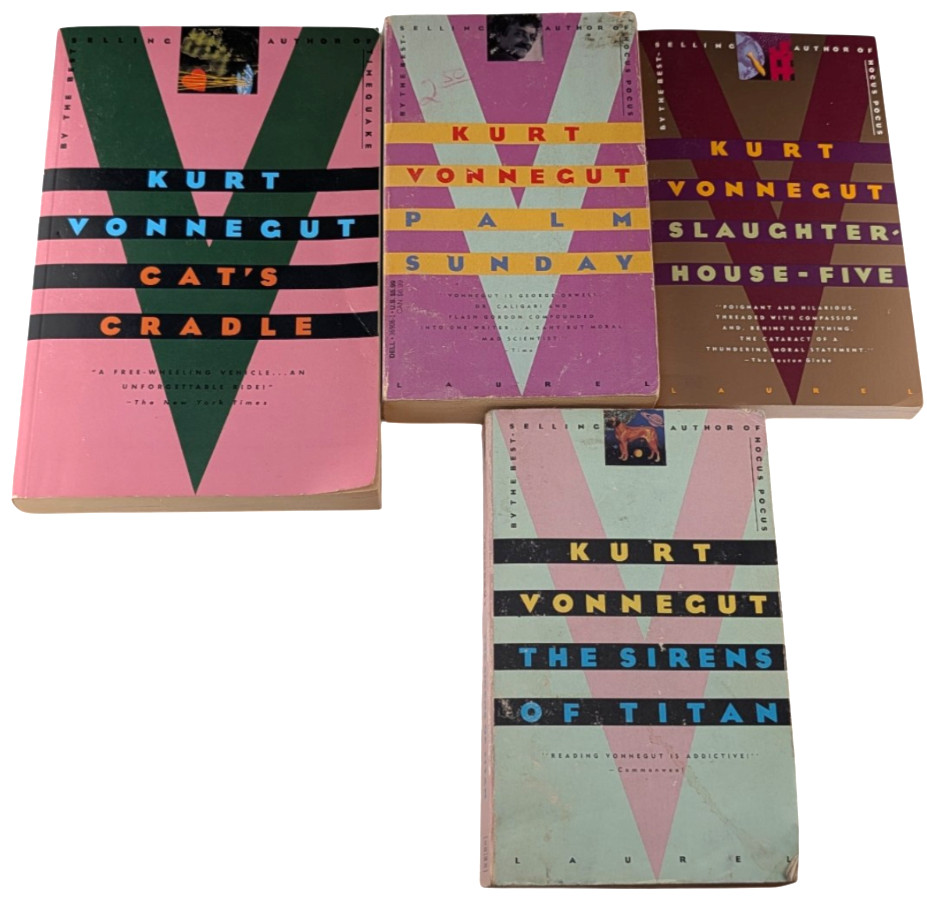 Kurt Vonnegut Lot 4 Paperbacks Cat’s Cradle Palm Sunday Sirens Slaughterhouse