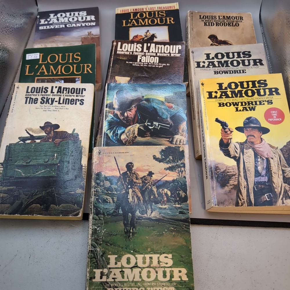 Louis Lamour Lot Of 10 Western Titles Various Age And Conditions See Photos