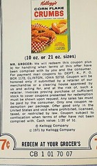 VINTAGE 1971 KELLOGG’S CORN FLAKE CRUMBS COUPON $0.07 CENTS AND AD PAGE