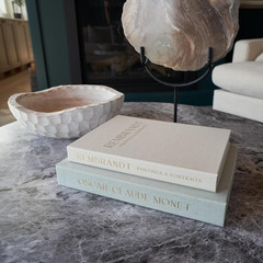 Set of 2 Beautiful Decorative Linen Books – Aesthetic Faux/Fake Books for Modern