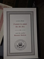 signed by the author, Paddy Clarke Ha Ha Ha by Roddy Doyle, Easton Press