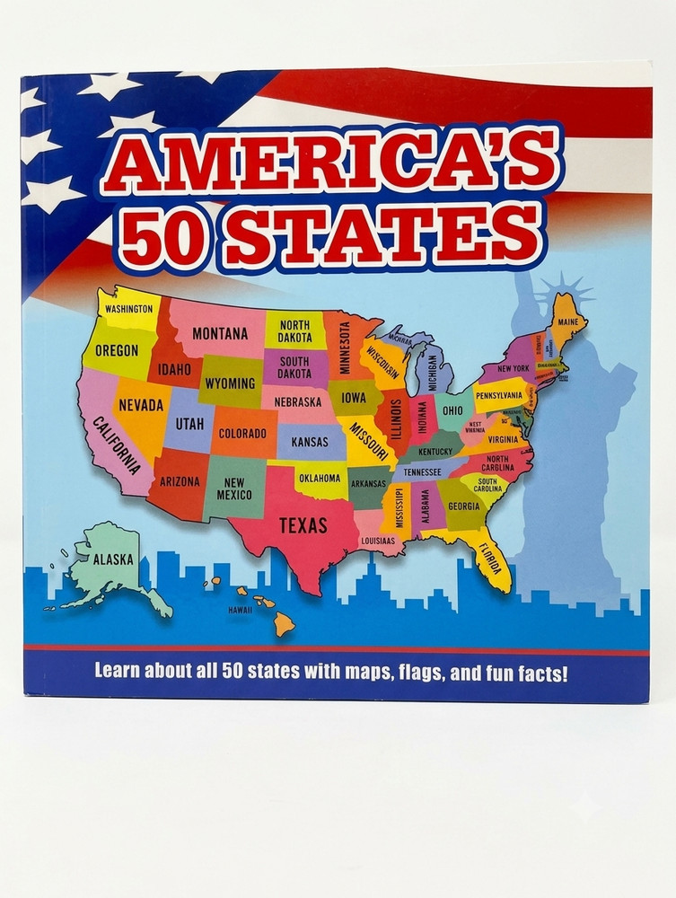 America’s 50 States Trivia Book – Illustrated Geography & Fun Facts, 24 Pages