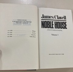 Noble House Volumes 1 and 2 HC DJ James Clavell 1981 Delacorte Press Very Good